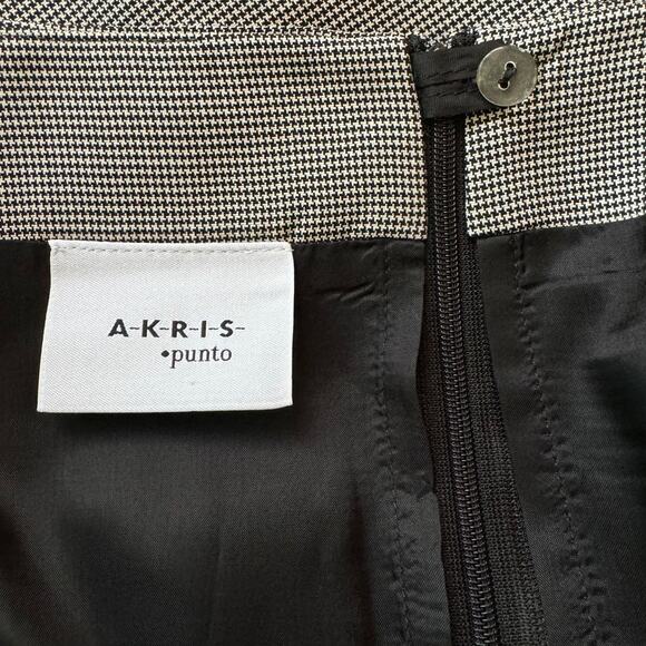 Akris Punto Black & White Micro Houndstooth Pencil Skirt, US Size 8 - Picture 9 of 12
